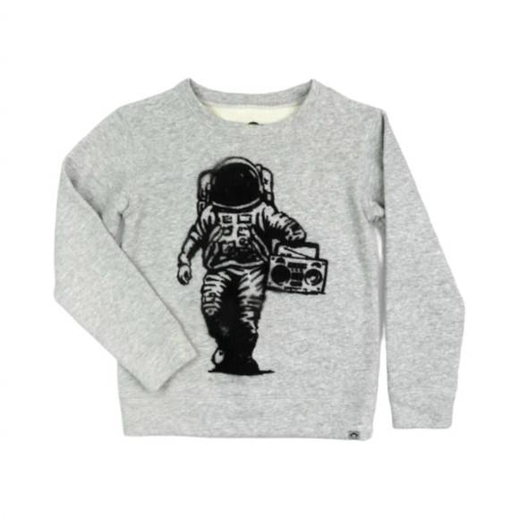 NEW APPAMAN boy's revel crewneck shirt in heather mist - Picture 1 of 2